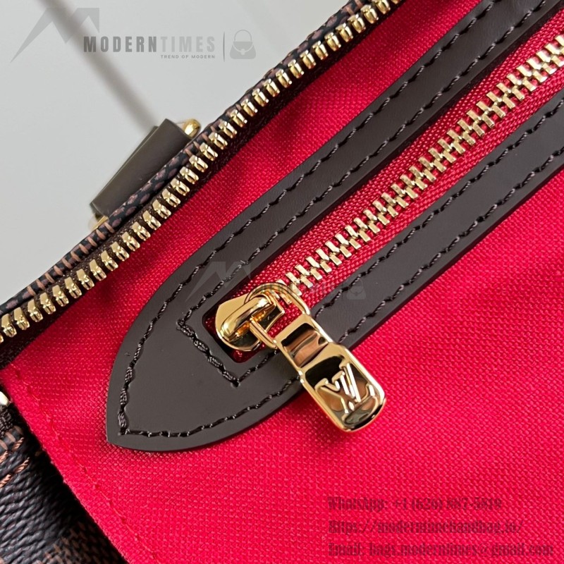 Louis Vuitton Speedy Bandoulière 25 Handbag with Damier Ebene Canvas and Leather Handle