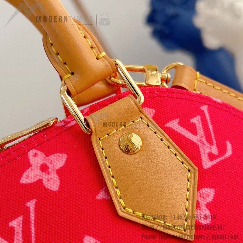 Louis Vuitton Alma BB Handbag with Damier Ebene Canvas and Toron Leather Handles