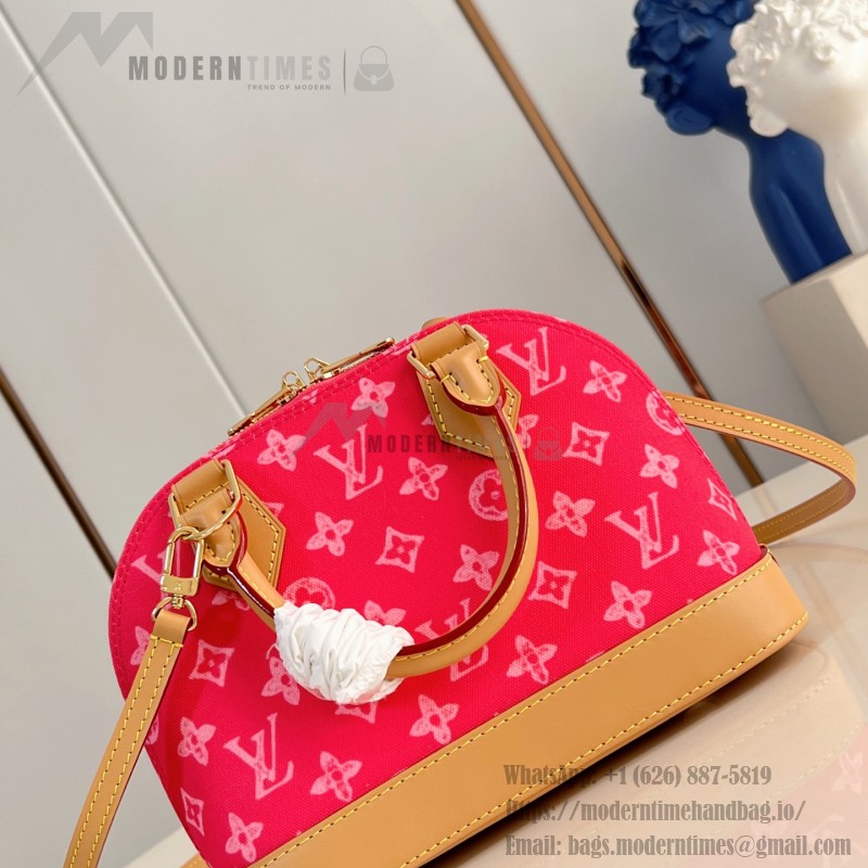 Louis Vuitton Alma BB Handbag with Damier Ebene Canvas and Toron Leather Handles