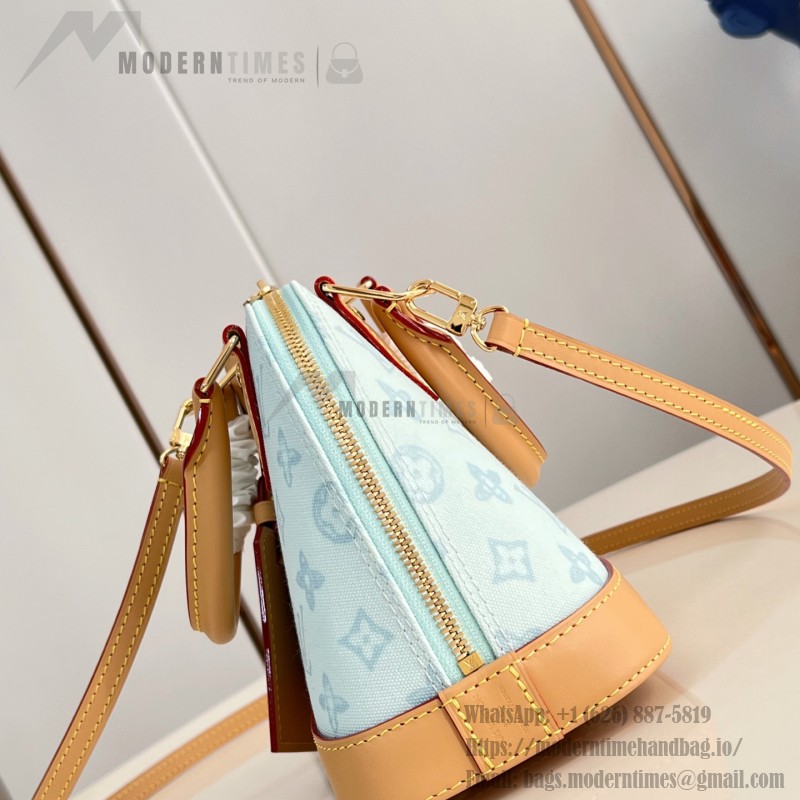 Louis Vuitton Alma BB Handbag with Damier Ebene Canvas and Toron Leather Handles