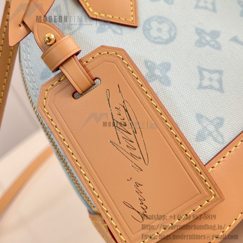 Louis Vuitton Alma BB Handbag with Damier Ebene Canvas and Toron Leather Handles