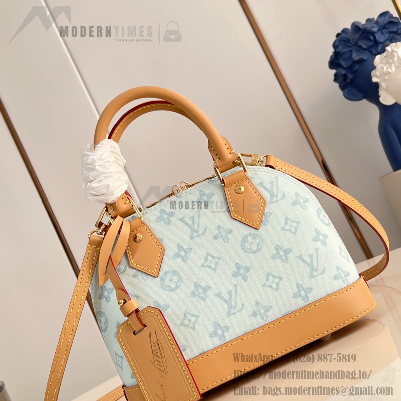 Louis Vuitton Alma BB Handbag with Damier Ebene Canvas and Toron Leather Handles