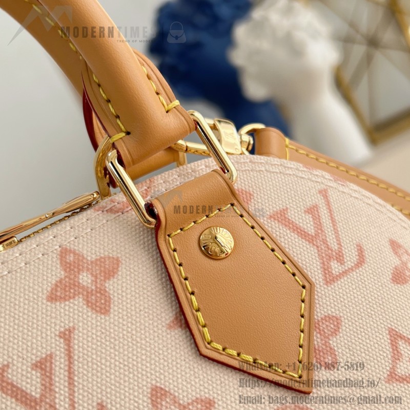 Louis Vuitton Alma BB Handbag with Damier Ebene Canvas and Toron Leather Handles