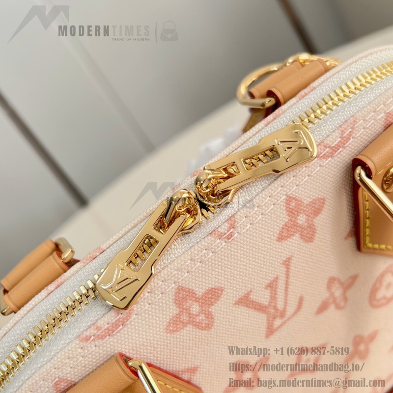 Louis Vuitton Alma BB Handbag with Damier Ebene Canvas and Toron Leather Handles