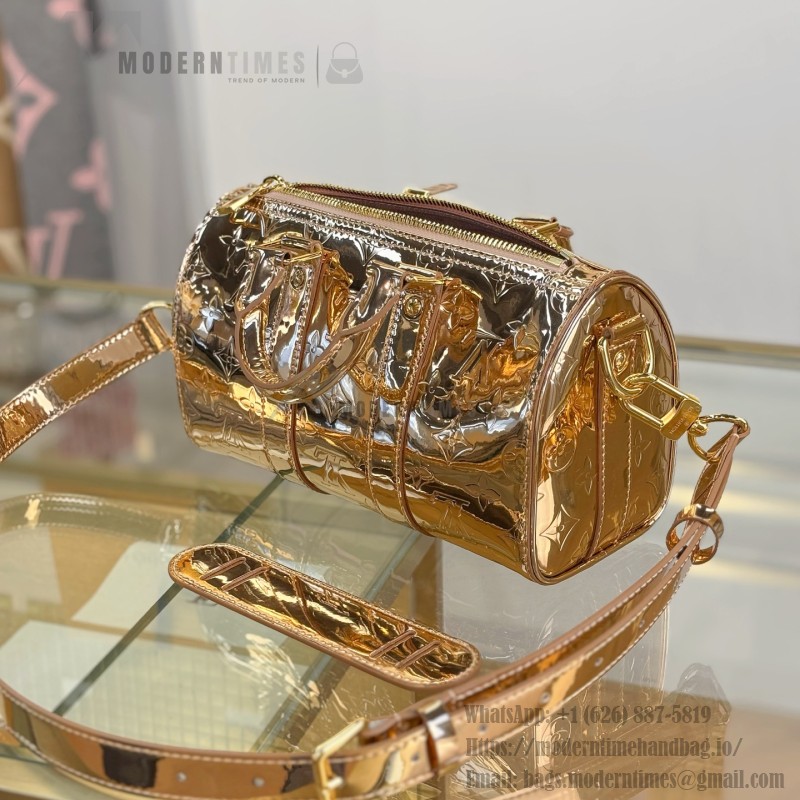 Louis Vuitton KEEPALL BANDOULIÈRE 25 M26903 Silver Gold Replica Handbag