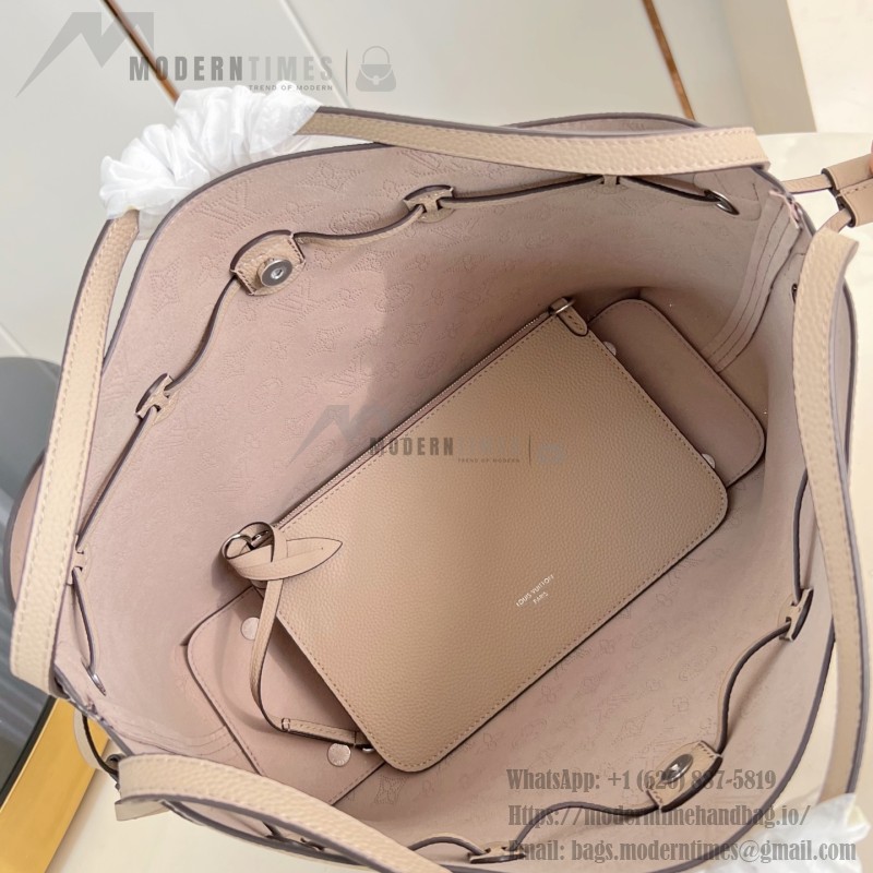Louis Vuitton Mahina Boundless M13179 Light Coffee Black Leather Replica Tote