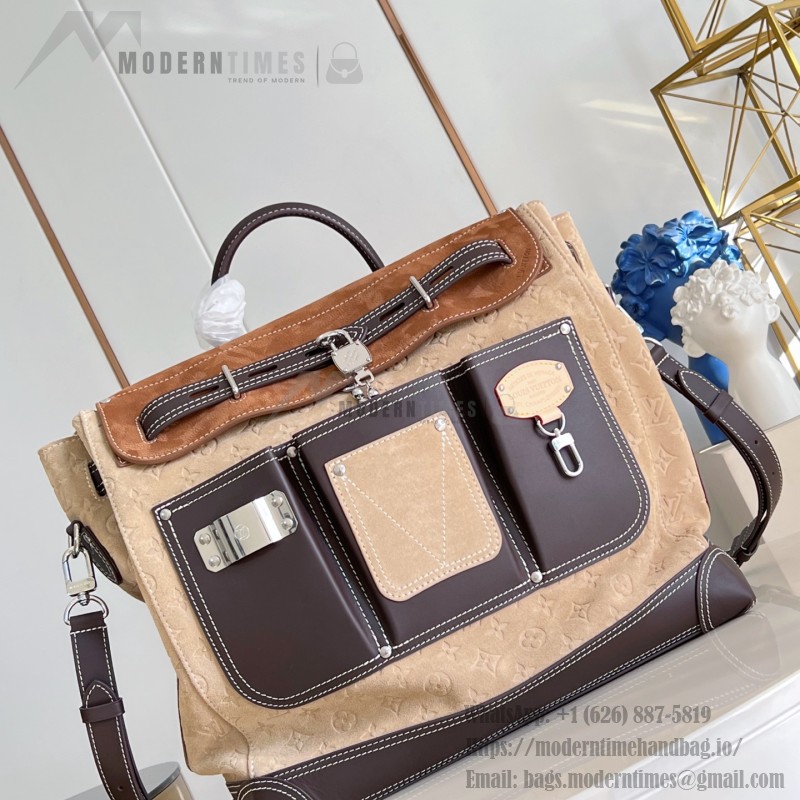Louis Vuitton Steamer 40 M26019 Workwear Collection Suede Leather Replica Handbag