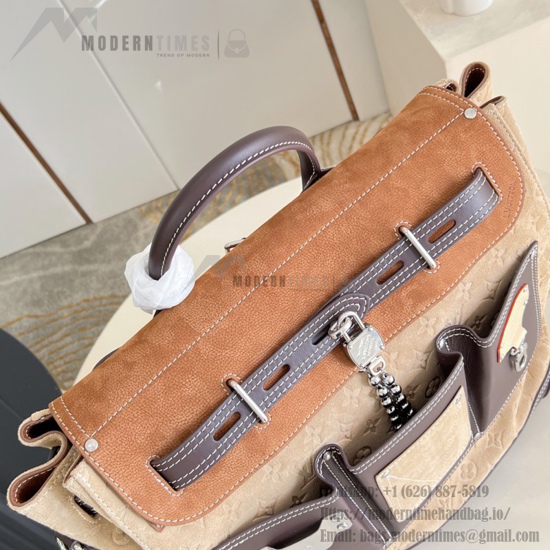 Louis Vuitton Steamer 40 M26019 Workwear Collection Suede Leather Replica Handbag