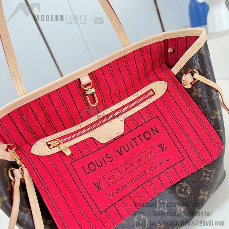 Louis Vuitton M41001 Neverfull Small Tote in Monogram Canvas with Steel Hardware