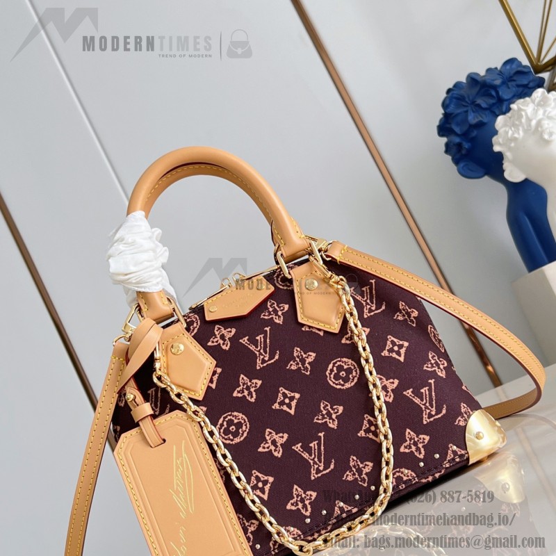 Louis Vuitton M28105 Alma Trunk BB Monogram Origine leather chain handbag