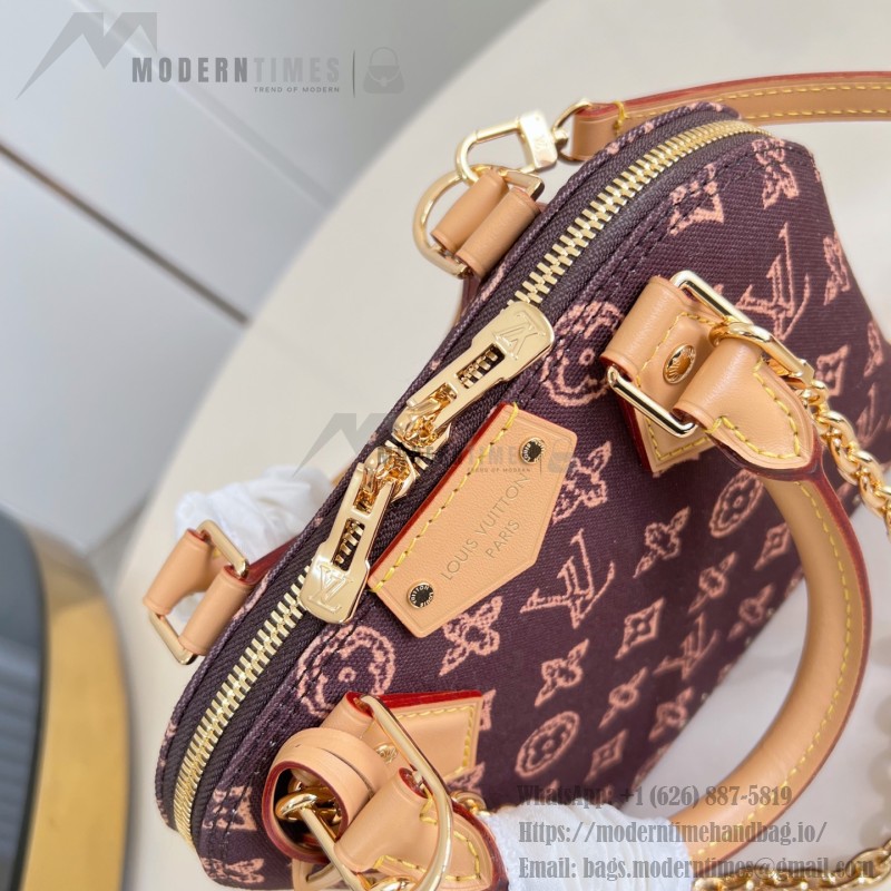 Louis Vuitton M28105 Alma Trunk BB Monogram Origine leather chain handbag