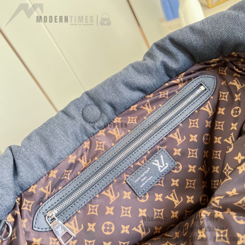 Louis Vuitton M26364 Neverfull Inside Out MM Black Jeans Puffygram nylon tote