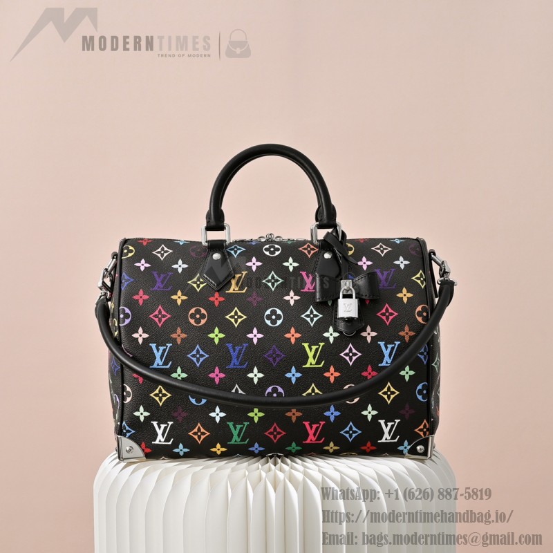 Louis Vuitton x Takashi Murakami X TM Speedy Soft 30 M13257 Black Multi Handbag