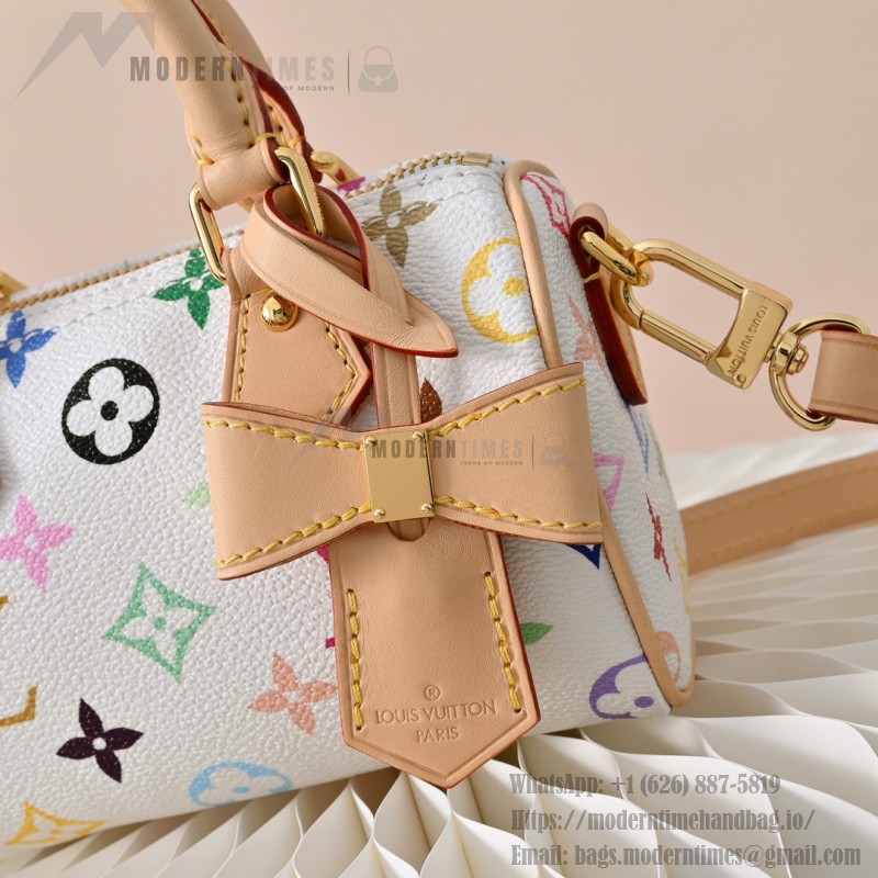 Louis Vuitton Nano Speedy M13391 White Multicolor Handbag – Mini Monogram Canvas