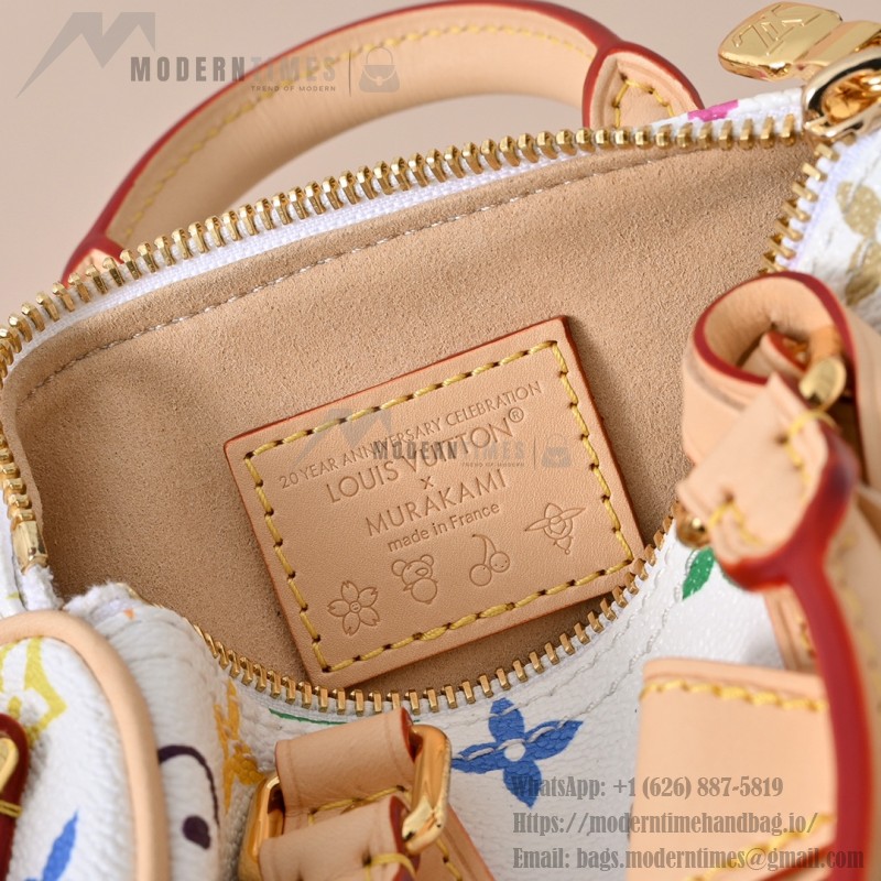 Louis Vuitton Nano Speedy M13391 White Multicolor Handbag – Mini Monogram Canvas