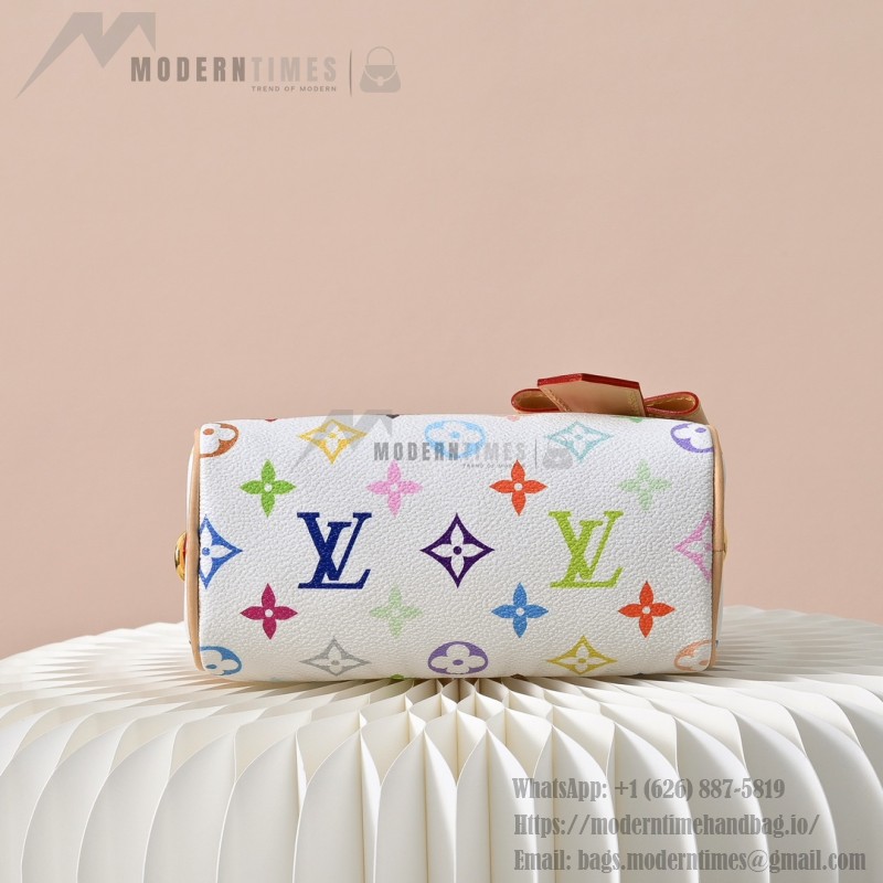 Louis Vuitton Nano Speedy M13391 White Multicolor Handbag – Mini Monogram Canvas