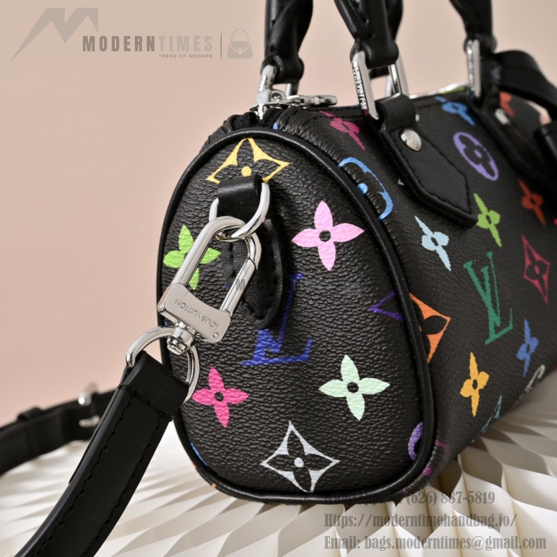 Louis Vuitton Nano Speedy M13406 Black Multicolor Handbag – Mini Monogram Canvas