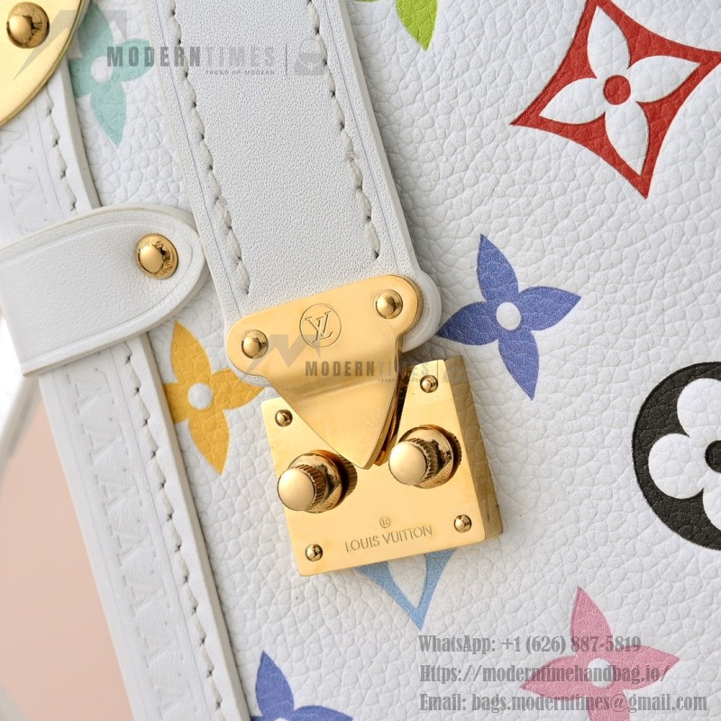 Louis Vuitton Side Trunk Medium Handbag M14046 White Takashi Murakami