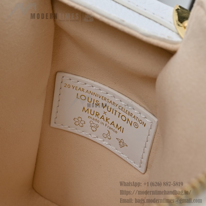 Louis Vuitton Side Trunk Medium Handbag M14046 White Takashi Murakami