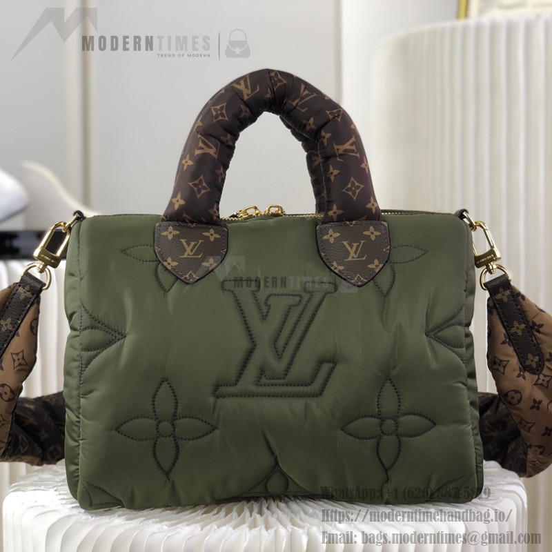 Louis Vuitton Speedy Bandoulière 25 Silver Econyl embroidered tote bag