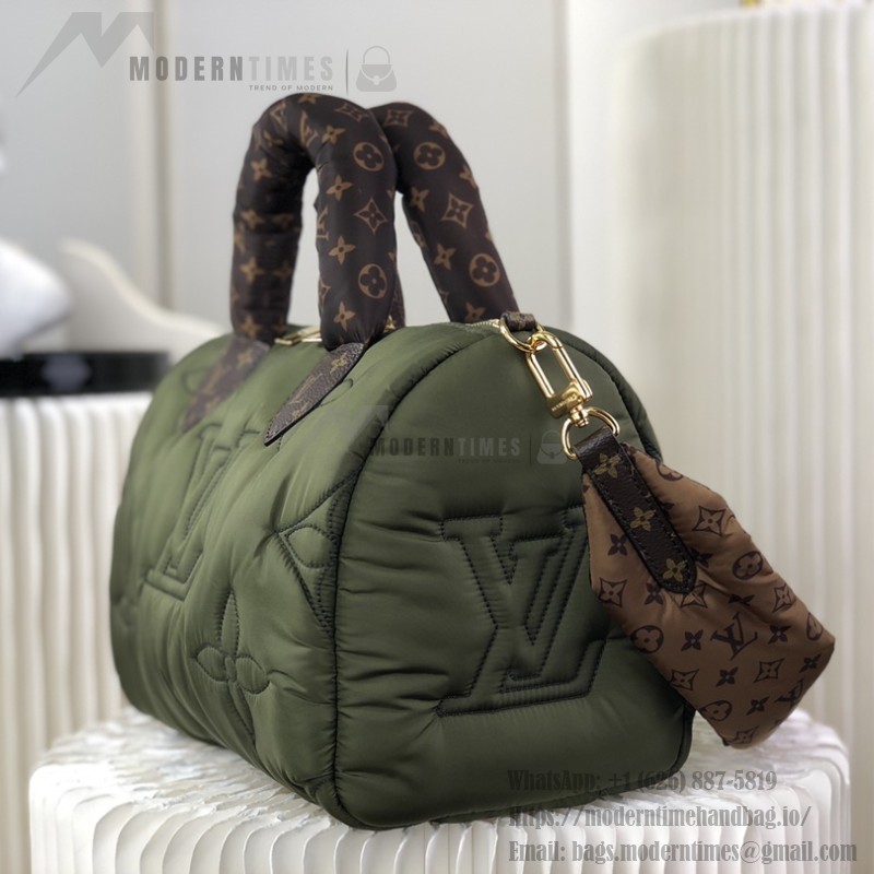 Louis Vuitton Speedy Bandoulière 25 Silver Econyl embroidered tote bag
