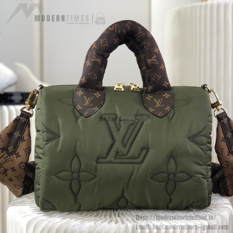 Louis Vuitton Speedy Bandoulière 25 Silver Econyl embroidered tote bag