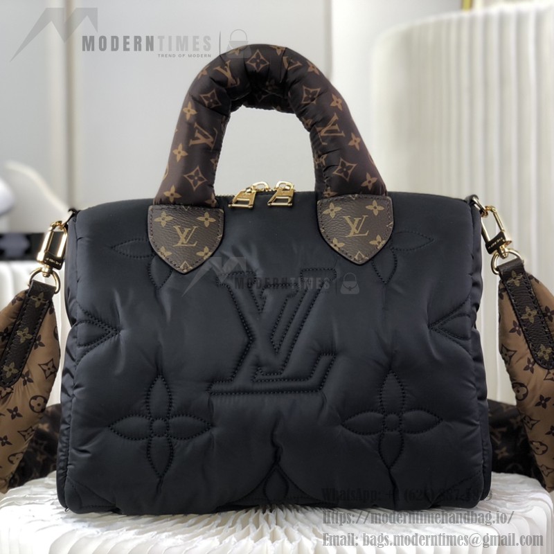 Louis Vuitton Speedy Bandoulière 25 Silver Econyl embroidered tote bag
