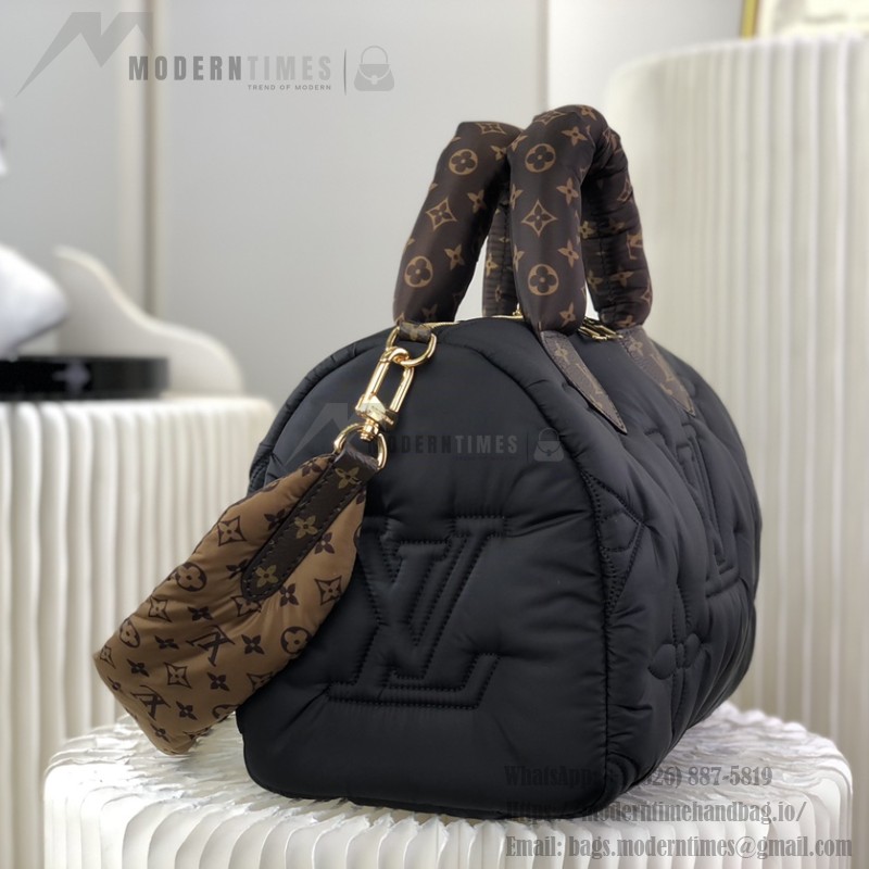 Louis Vuitton Speedy Bandoulière 25 Silver Econyl embroidered tote bag
