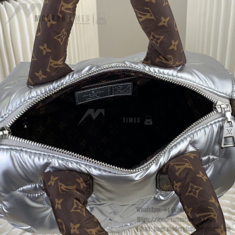Louis Vuitton Speedy Bandoulière 25 Silver Econyl embroidered tote bag