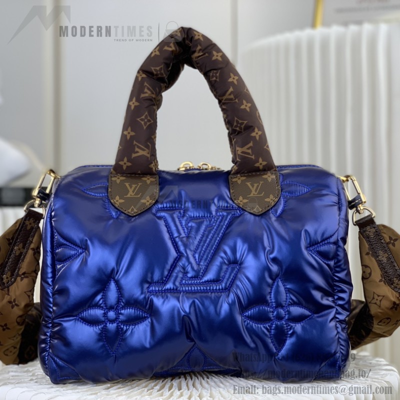 Louis Vuitton Speedy Bandoulière 25 Silver Econyl embroidered tote bag