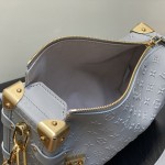 Louis Vuitton Side Trunk MM Gray M25602 with Mini Pouch – Monogram Embossed Leather