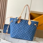 Replica Louis Vuitton Neverfull MM M13192 Denim Trim with MB163c Chip