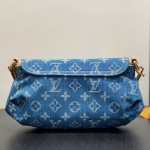 Louis Vuitton M95216 Pink Purple & Denim Blue Vintage Denim Baguette Bag