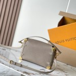 Louis Vuitton Side Trunk BB Handbag M23915 M25072 in Off-White and Light Brown – Premium Leather Replica