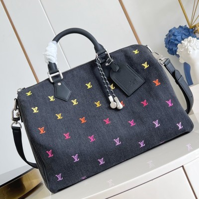 Louis Vuitton - Speedy 40 Bandoulière M14136 LV Blason Denim Bag Exclusive Pharrell-Inspired Edition