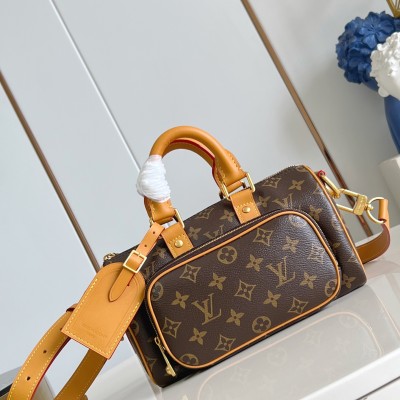 Louis Vuitton - Keepall 25 Cargo Handbag M14981 Monogram Archive Canvas with Aged Leather Trim
