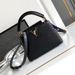 Louis Vuitton Capucines BB Black Custom Taurillon Leather Handbag M24713 M24714