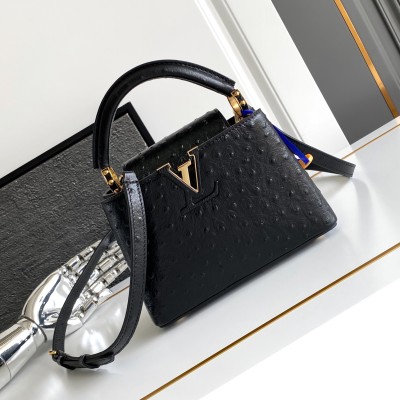 Louis Vuitton - Capucines BB Custom Black Taurillon Leather Handbag M24713 M24714