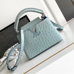 Louis Vuitton Capucines BB Light Blue Taurillon Leather Handbag M24713 M24714