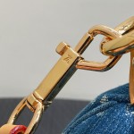 Louis Vuitton M95216 Pink Purple & Denim Blue Vintage Denim Baguette Bag