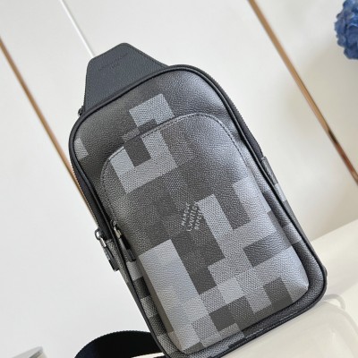 Louis Vuitton - Avenue Sling Bag M14953 Monogram Eclipse Compact Crossbody with Triangular Side Pocket