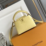 Louis Vuitton Capucines BB Yellow Custom Taurillon Leather Handbag M24713 M24714