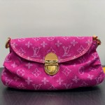 Louis Vuitton M95216 Pink Purple & Denim Blue Vintage Denim Baguette Bag