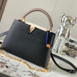 Louis Vuitton Capucines BB Black and Grey Handbag Custom M20844 M20845
