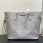 Louis Vuitton Neverfull MM M13758 Lilac Purple Monogram Empreinte Tote Bag