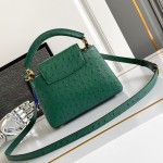 Louis Vuitton Capucines BB Custom Green Taurillon Leather Handbag M24713 M24714