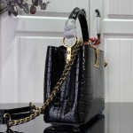 Louis Vuitton Capucines BB Bag M48865 Crocodile Diamond Light Black – Front View
