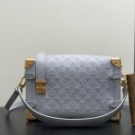 Louis Vuitton Side Trunk MM Gray M25602 with Mini Pouch – Monogram Embossed Leather
