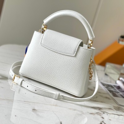 Louis Vuitton - Capucines BB White High-End Custom Taurillon Calfskin Handbag M20844 M20845