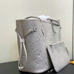 Louis Vuitton Neverfull MM M13758 Lilac Purple Monogram Empreinte Tote Bag